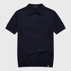 Grey knit polo flatlay