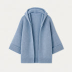Women's Hooded Open Oversized Cardigan – 3/4 Sleeves