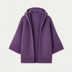 Women's Hooded Open Oversized Cardigan – 3/4 Sleeves