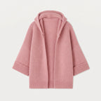 Women's Hooded Open Oversized Cardigan – 3/4 Sleeves