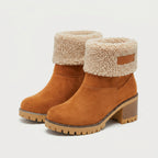 Women's Sherpa Cuff Lug-Sole Mid-Calf Boot – Block Heel