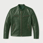Men's Fitted Faux Leather Jacket – Zip Pockets