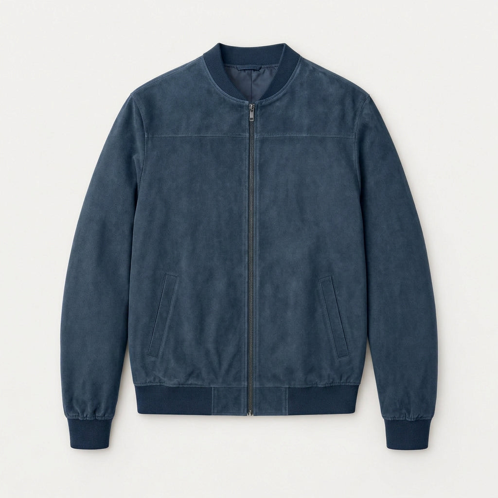 Men's Washed Bomber Jacket – Ribbed Trim