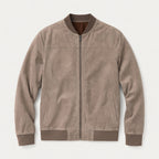 Men's Washed Bomber Jacket – Ribbed Trim