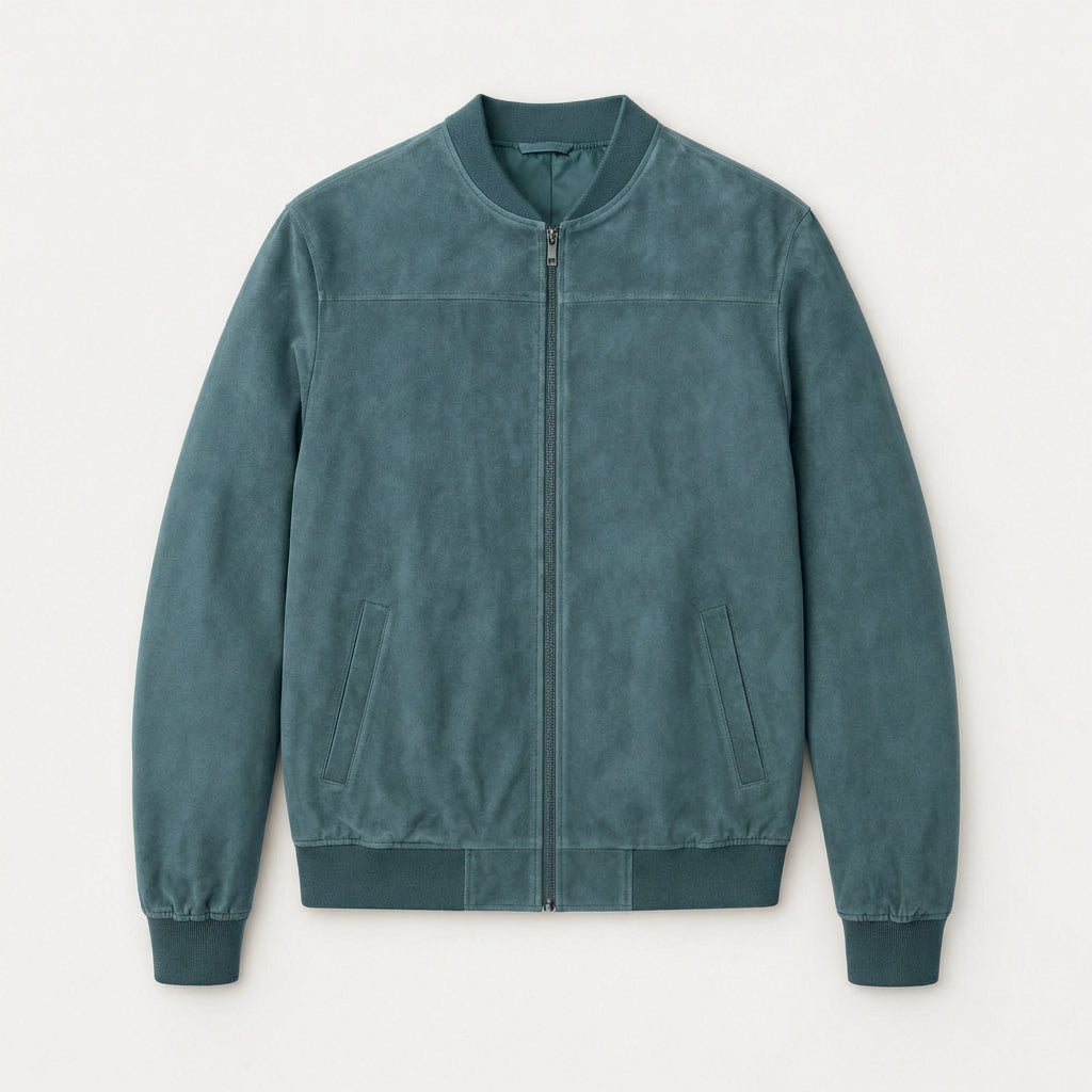 Men's Washed Bomber Jacket – Ribbed Trim