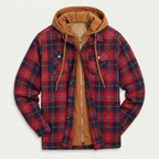 Men's Plaid Hooded Shirt Jacket – Quilted Lining