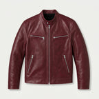 Men's Fitted Faux Leather Jacket – Zip Pockets