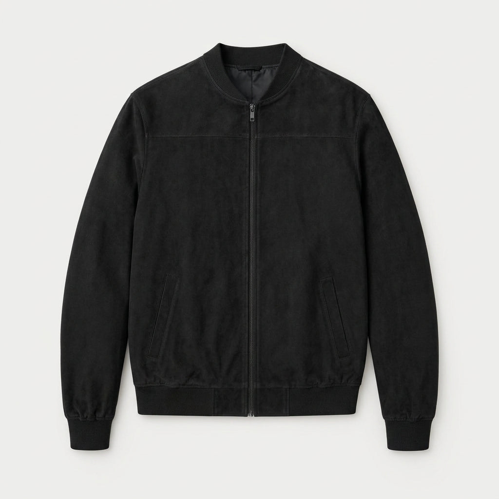 Men's Washed Bomber Jacket – Ribbed Trim