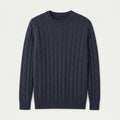 Men's Classic Cable Knit Crew Sweater – Textured