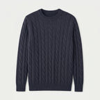 Men's Classic Cable Knit Crew Sweater – Textured