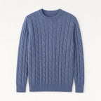 Men's Classic Cable Knit Crew Sweater – Textured