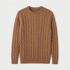 Men's Classic Cable Knit Crew Sweater – Textured