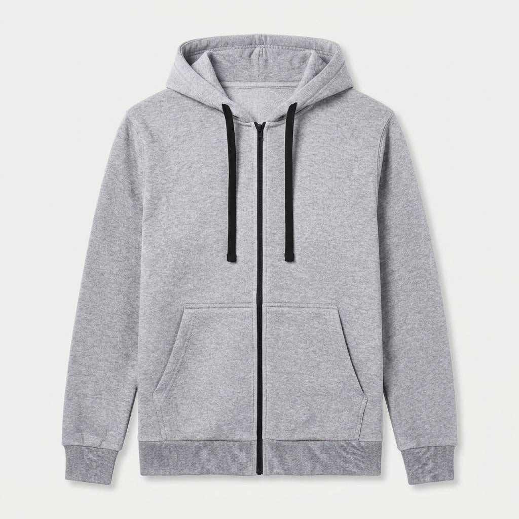 Men's Heathered Knit Zip Hoodie – Kangaroo Pocket