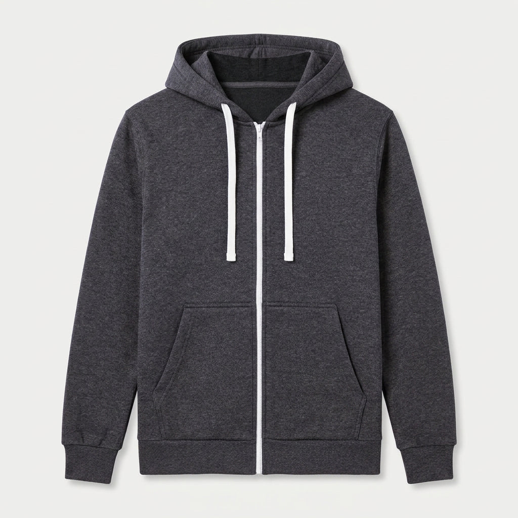 Men's Heathered Knit Zip Hoodie – Kangaroo Pocket