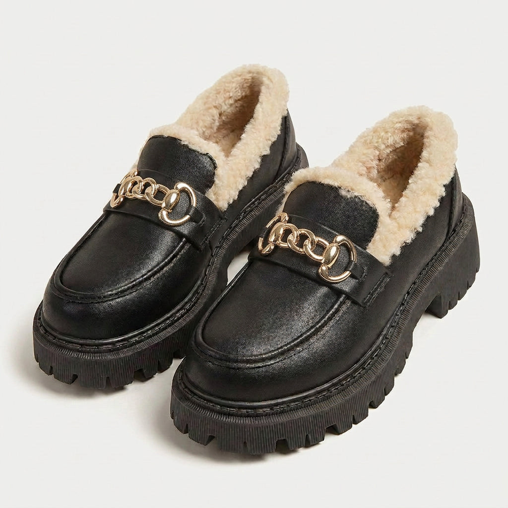 Women's Sherpa-Lined Platform Loafer – Lug Sole