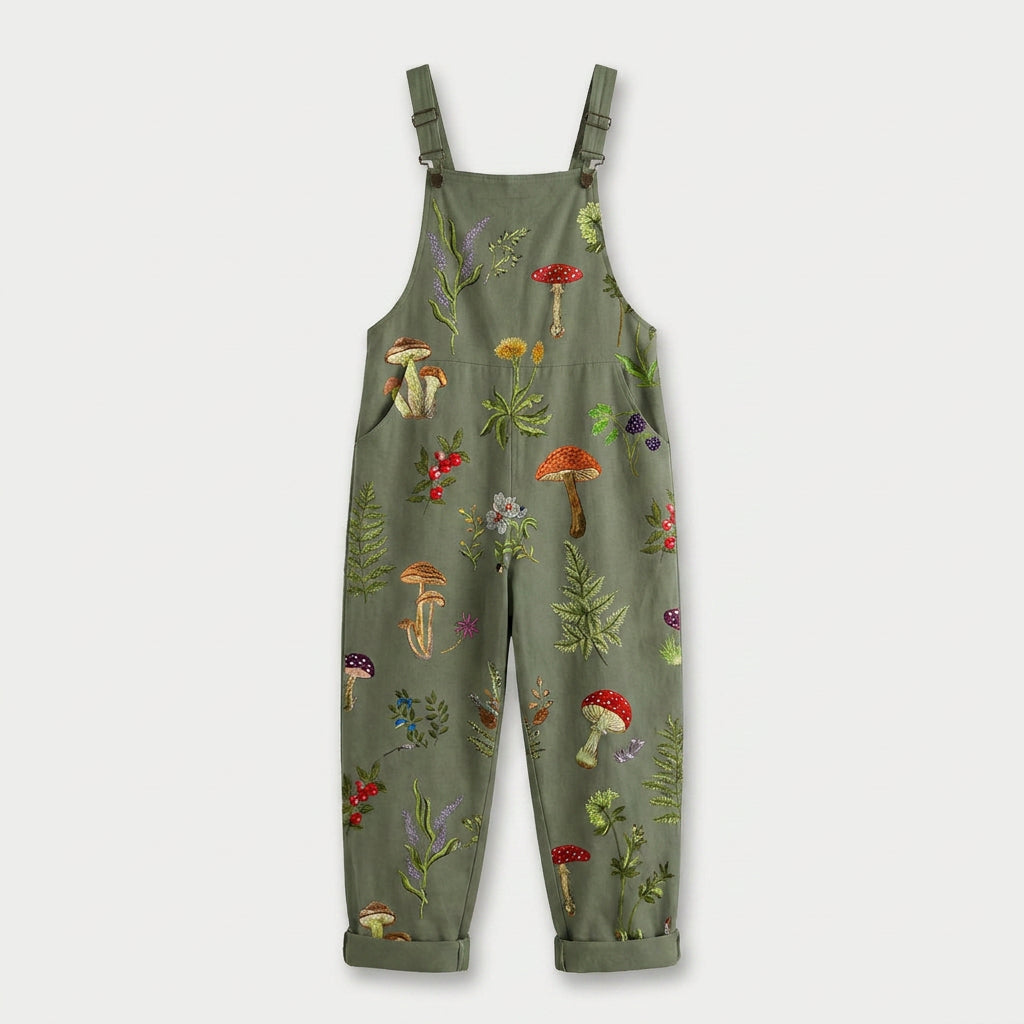 Women's Quilted Overalls – Relaxed, Cropped Length
