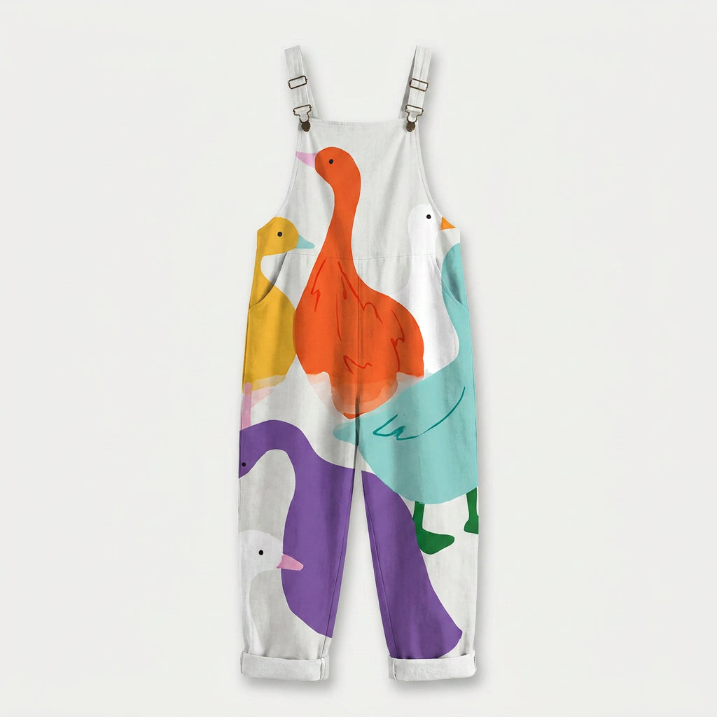 Women's Quilted Overalls – Relaxed, Cropped Length