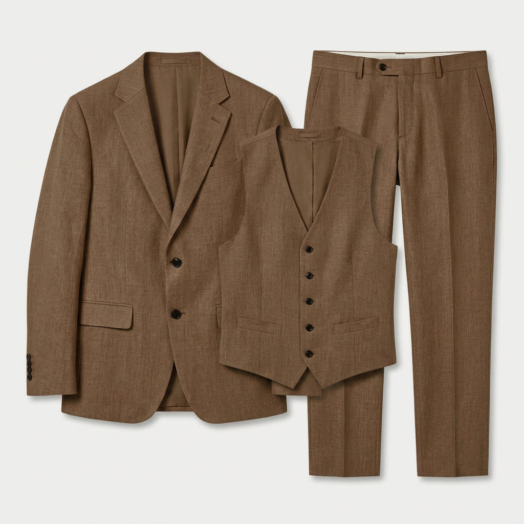 Men's Three-Piece Tailored Suit – Double Breasted