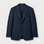 Men's Herringbone Two-Button Blazer – Textured Wool Blend