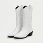 Women's Western Boots – Embroidered, Mid-Calf
