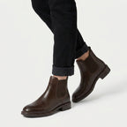 Men's Faux Leather Chelsea Boots – Elastic Side Panels