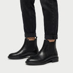 Men's Faux Leather Chelsea Boots – Elastic Side Panels
