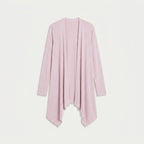 Women's Draped Jersey Cardigan – Open Front, Longline