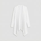 Women's Draped Jersey Cardigan – Open Front, Longline