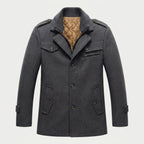 Men's Wool-Blend Field Jacket – Warm, Layered Stand Collar