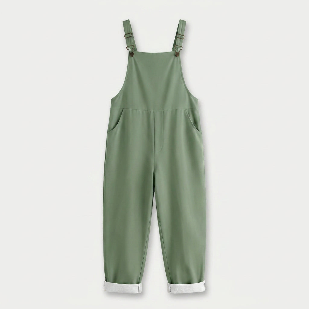 Women's Quilted Overalls – Relaxed, Cropped Length
