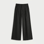 Women's Linen-Blend Wide-Leg Pants – Pleated, High Rise