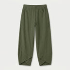 Women's Cropped Barrel Pants – Elastic Waist, Tulip Hem