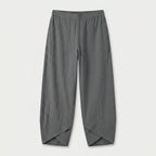 Women's Cropped Barrel Pants – Elastic Waist, Tulip Hem