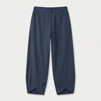 Women's Cropped Barrel Pants – Elastic Waist, Tulip Hem