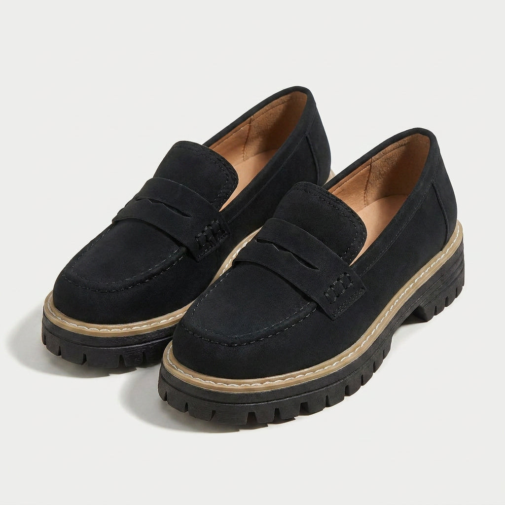 Women's Chunky Lug Sole Loafers – Slip-On