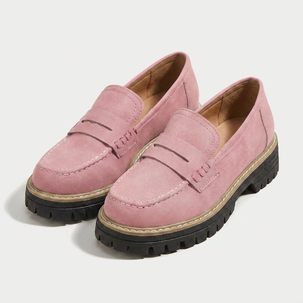Women's Chunky Lug Sole Loafers – Slip-On