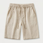 Men's Textured Cotton Drawstring Shorts – Elastic Waist