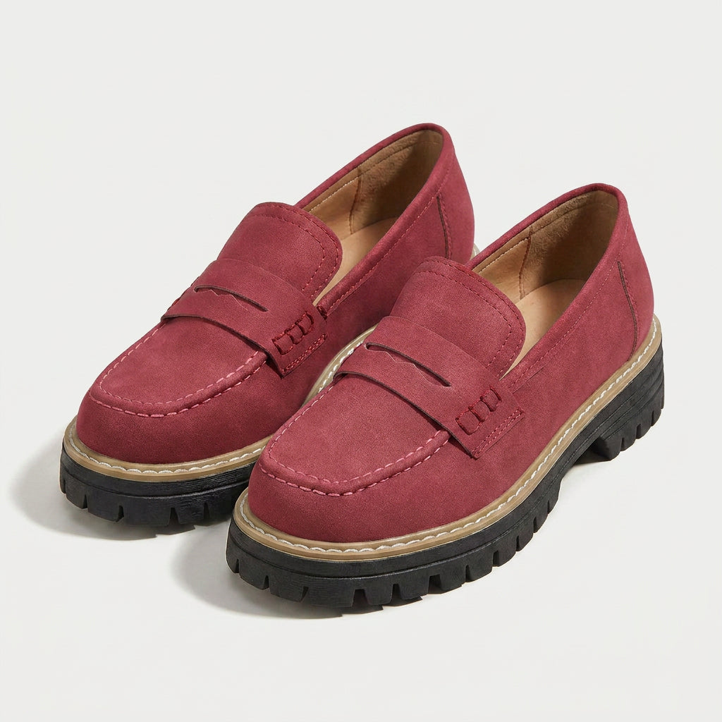 Women's Chunky Lug Sole Loafers – Slip-On