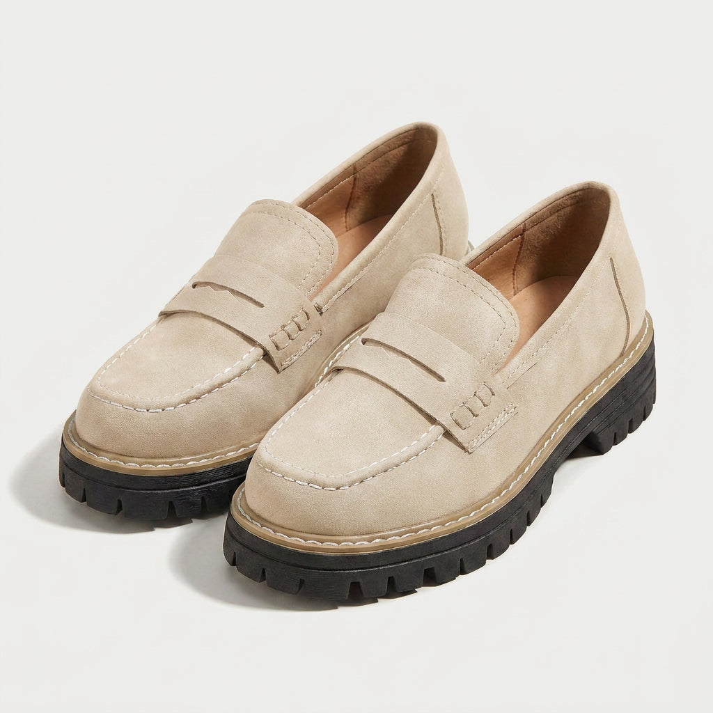 Women's Chunky Lug Sole Loafers – Slip-On