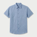 Men's Short-Sleeve Linen Button-Up Shirt – Lightweight