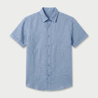 Men's Short-Sleeve Linen Button-Up Shirt – Lightweight