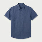 Men's Short-Sleeve Linen Button-Up Shirt – Lightweight