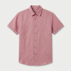 Men's Short-Sleeve Linen Button-Up Shirt – Lightweight