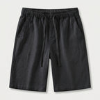 Men's Textured Cotton Drawstring Shorts – Elastic Waist
