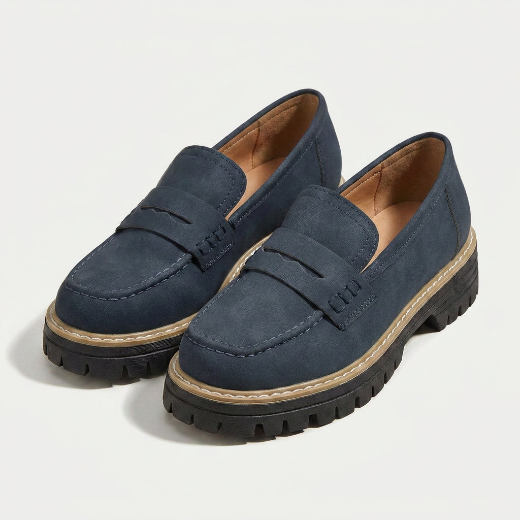 Women's Chunky Lug Sole Loafers – Slip-On