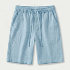 Men's Textured Cotton Drawstring Shorts – Elastic Waist