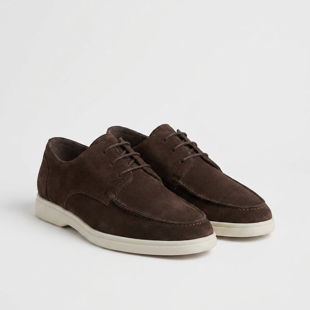 Men's Suede Casual Derby Shoes – Lightweight Sole