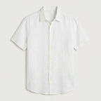 Men's Short-Sleeve Linen Button-Up Shirt – Lightweight