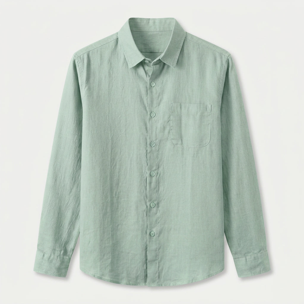 Men's Long Sleeve Linen Shirt – Breathable