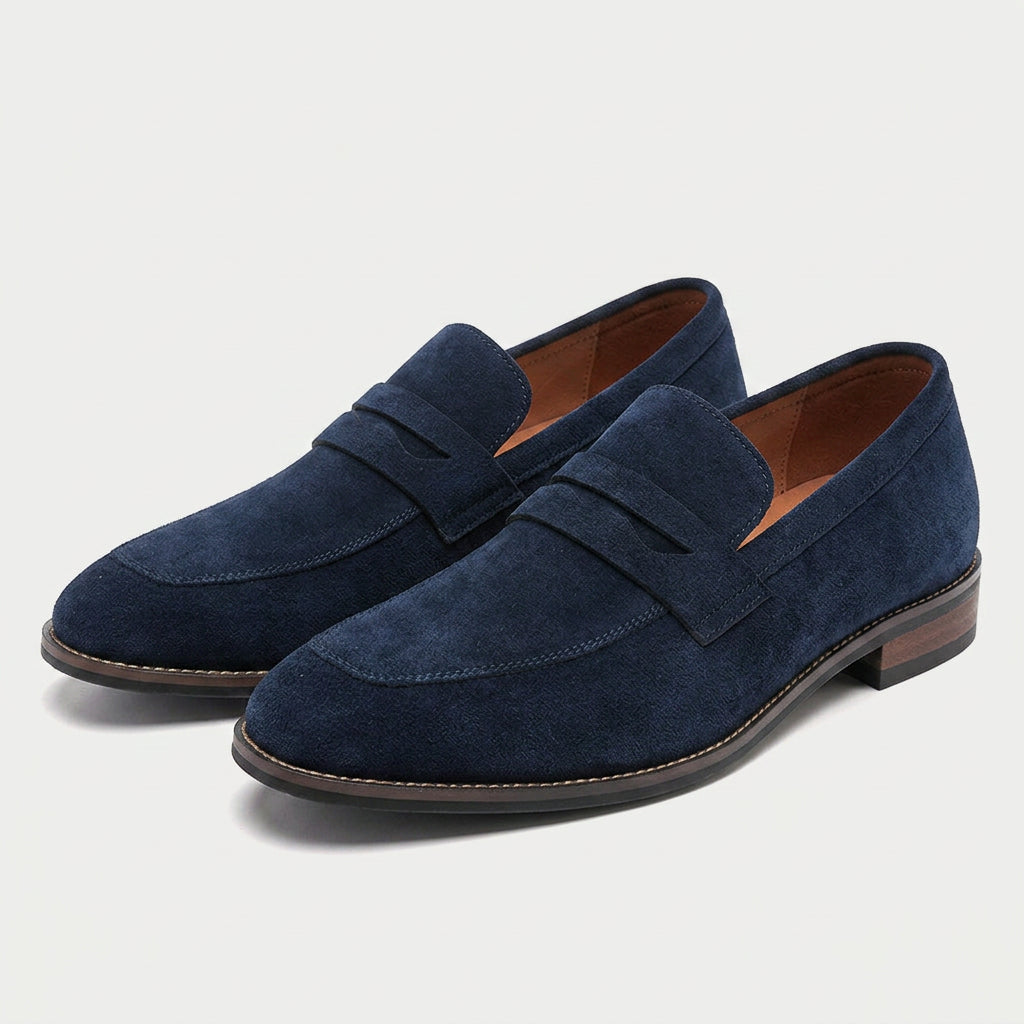 Men's Suede-Finish Penny Loafers – Slip-On